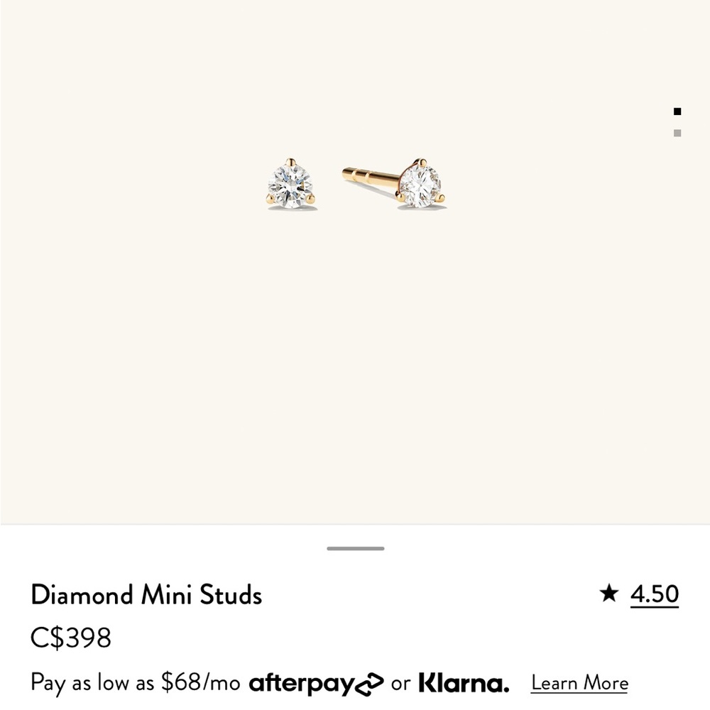 Diamond Mini Stud Earrings - Gold